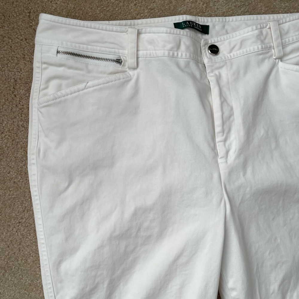 Lauren Ralph Lauren White Capri Pants Size 12 Tailored Fit Cropped - Picture 2 of 6